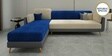 Montez Velvet RHS Sectional Sofa (3 + Lounger) in Blue & Beige Colour