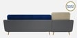 Montez Velvet RHS Sectional Sofa (3 + Lounger) in Blue & Beige Colour