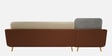 Montez Velvet RHS Sectional Sofa (3 + Lounger) in Brown & Beige Colour