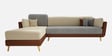 Montez Velvet RHS Sectional Sofa (3 + Lounger) in Brown & Beige Colour