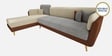 Montez Velvet RHS Sectional Sofa (3 + Lounger) in Brown & Beige Colour