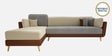 Montez Velvet RHS Sectional Sofa (3 + Lounger) in Brown & Beige Colour