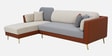 Montez Velvet RHS Sectional Sofa (3 + Lounger) in Brown & Beige Colour Montez Velvet RHS Sectional Sofa (3 + Lounger) in Brown & Beige Colour