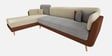 Montez Velvet RHS Sectional Sofa (3 + Lounger) in Brown & Beige Colour