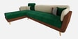 Montez Velvet RHS Sectional Sofa (3 + Lounger) in Green & Beige Colour