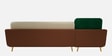 Montez Velvet RHS Sectional Sofa (3 + Lounger) in Green & Beige Colour