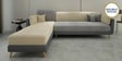 Montez Velvet RHS Sectional Sofa (3 + Lounger) in Grey & Beige Colour