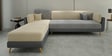 Montez Velvet RHS Sectional Sofa (3 + Lounger) in Grey & Beige Colour