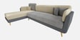 Montez Velvet RHS Sectional Sofa (3 + Lounger) in Grey & Beige Colour