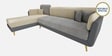 Montez Velvet RHS Sectional Sofa (3 + Lounger) in Grey & Beige Colour