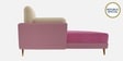 Montez Velvet RHS Sectional Sofa (3 + Lounger) in Pink & Beige Colour