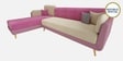 Montez Velvet RHS Sectional Sofa (3 + Lounger) in Pink & Beige Colour