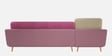 Montez Velvet RHS Sectional Sofa (3 + Lounger) in Pink & Beige Colour