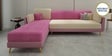 Montez Velvet RHS Sectional Sofa (3 + Lounger) in Pink & Beige Colour