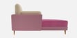 Montez Velvet RHS Sectional Sofa (3 + Lounger) in Pink & Beige Colour