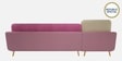 Montez Velvet RHS Sectional Sofa (3 + Lounger) in Pink & Beige Colour