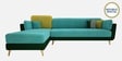 Montez Velvet RHS Sectional Sofa (3 + Lounger) in Turquoise & Green Colour
