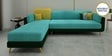 Montez Velvet RHS Sectional Sofa (3 + Lounger) in Turquoise & Green Colour