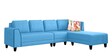 Morlie 6 Seater LHS Sofa in Blue Colour