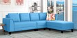 Morlie 6 Seater LHS Sofa in Blue Colour