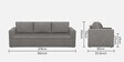 Morris Fabric Pull-Out Sofa Cum Bed in Grey Colour