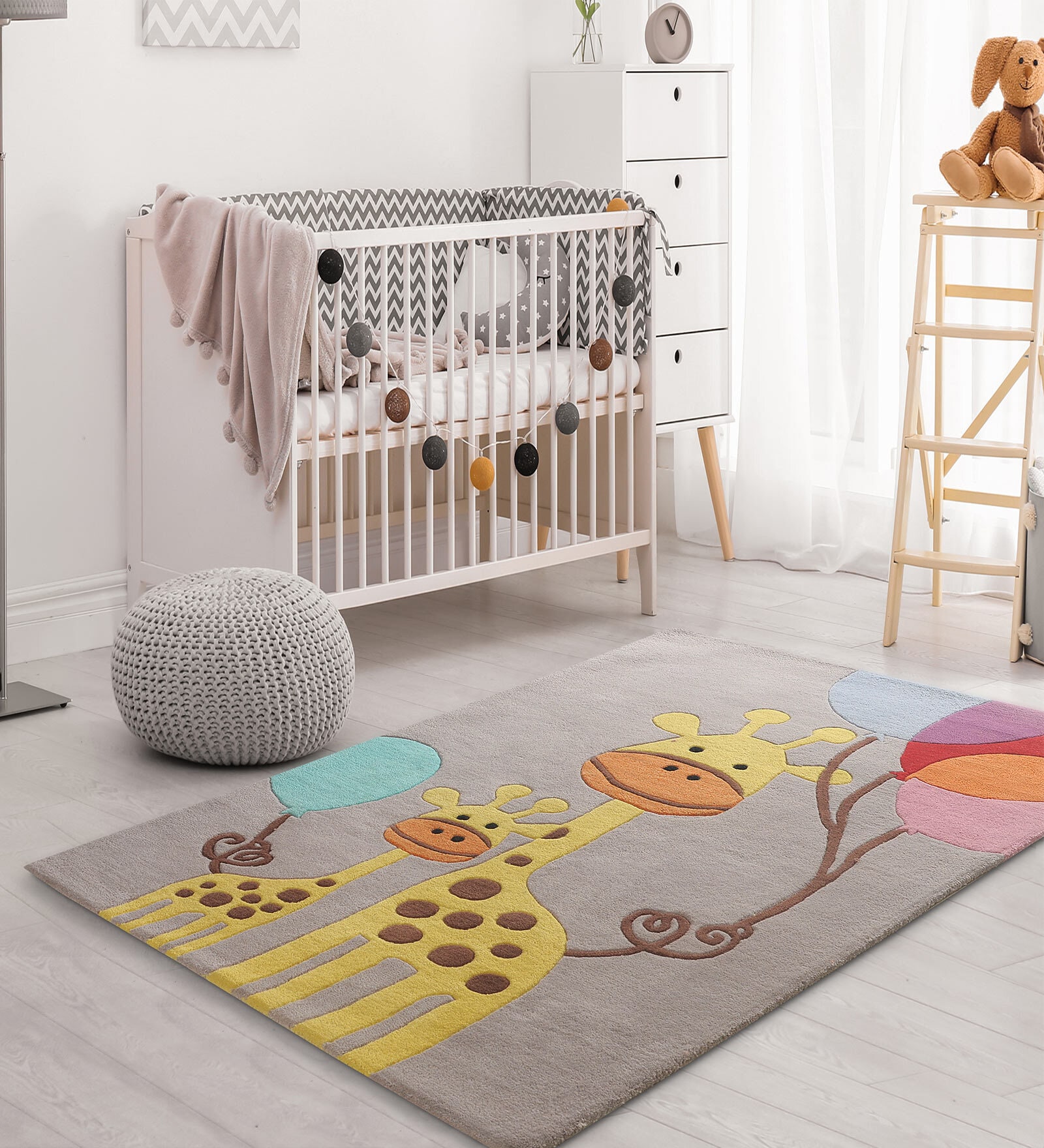 Multicolor Character Wool 3 ft x 5 ft Kids Carpet