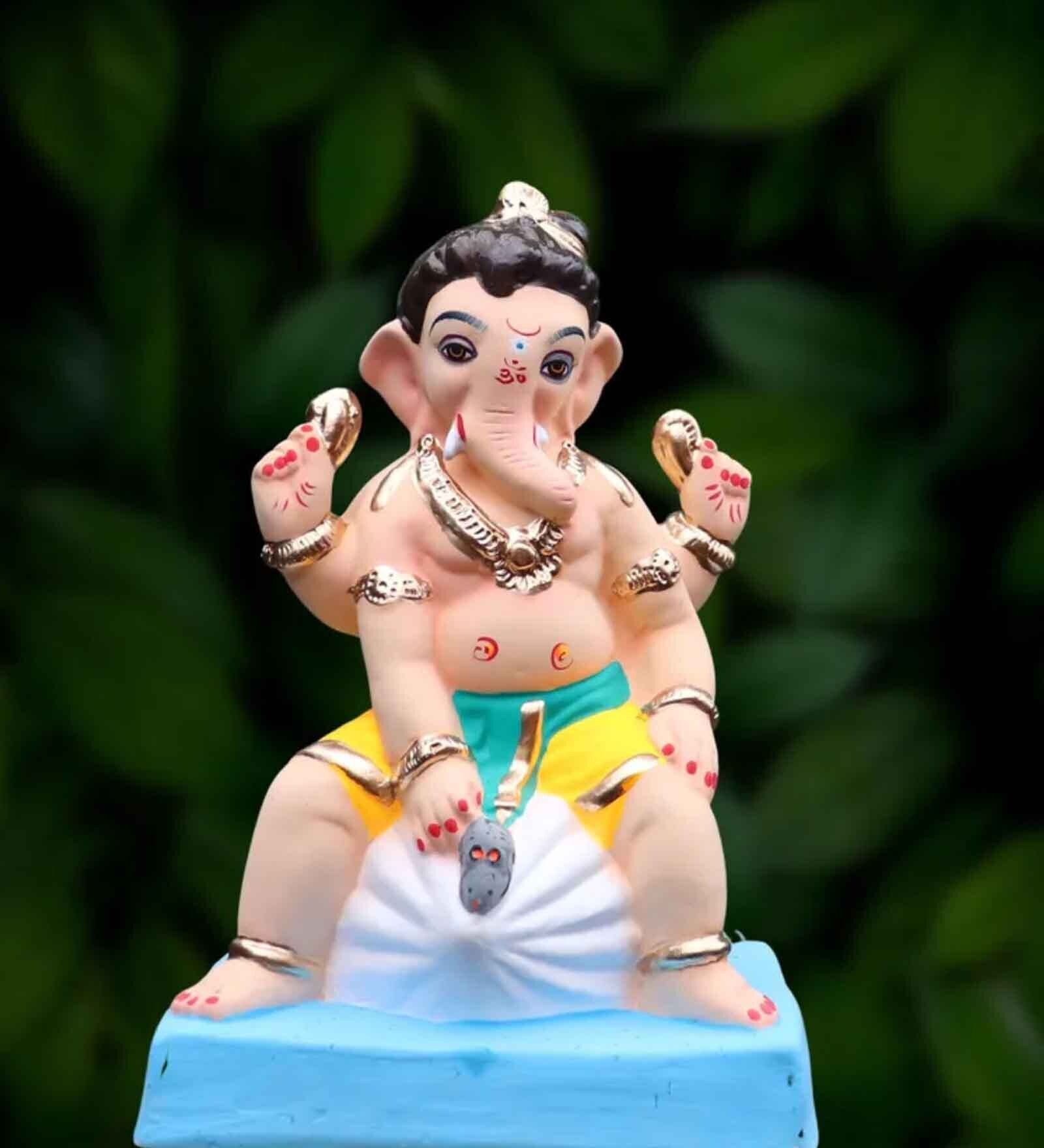 Modak Balmurti Multicolour Clay 12 Inches Eco Friendly Ganesh Murti