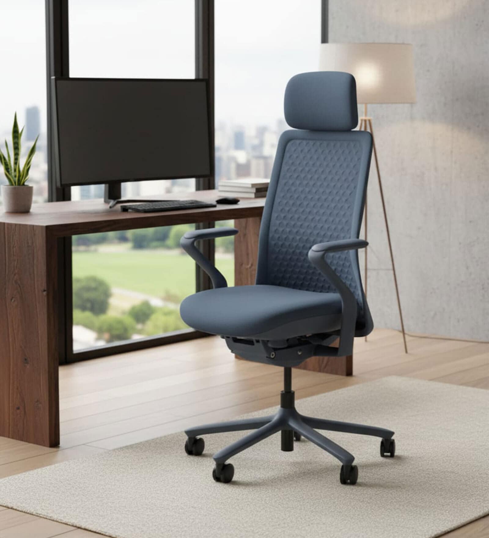 Model 92 Breathable Mesh Executive Chair With Headrest In Ocean Colour Model 92 Breathable Mesh Executive Chair With Headrest In Ocean Colour