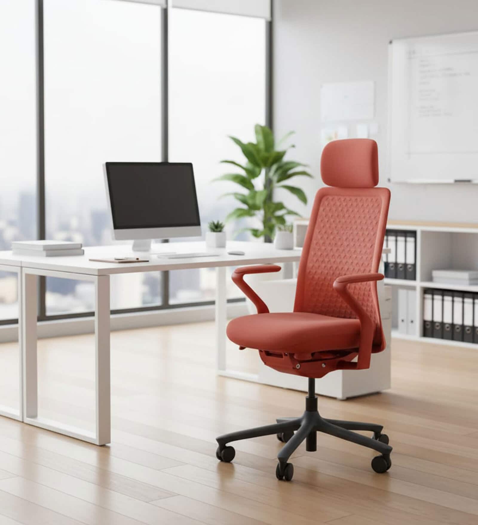 Model 92 Breathable Mesh Executive Chair With Headrest In Pastel Colour Model 92 Breathable Mesh Executive Chair With Headrest In Pastel Colour