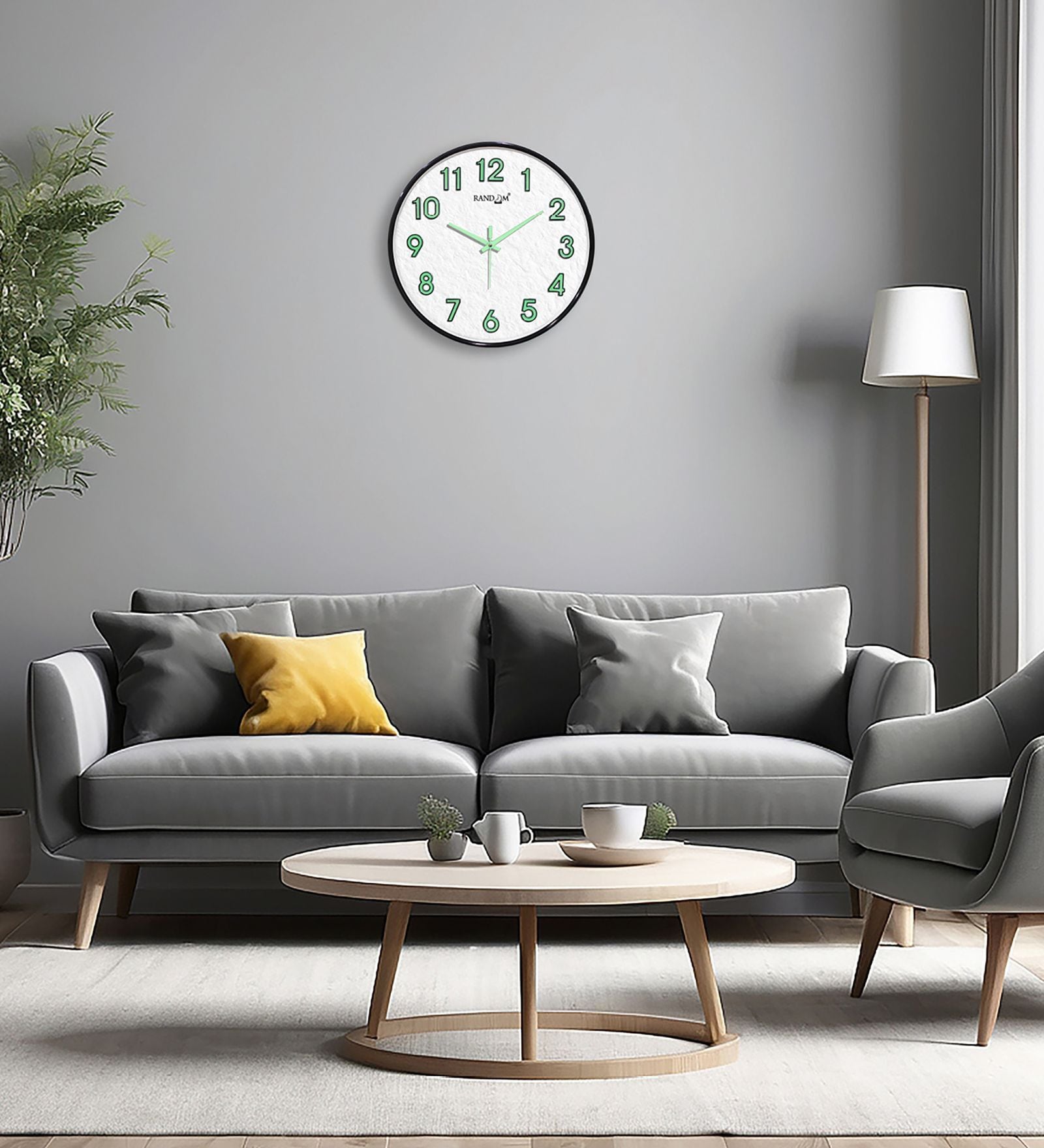 Black Metallic Modern Wall Clock (12.75 Inch)