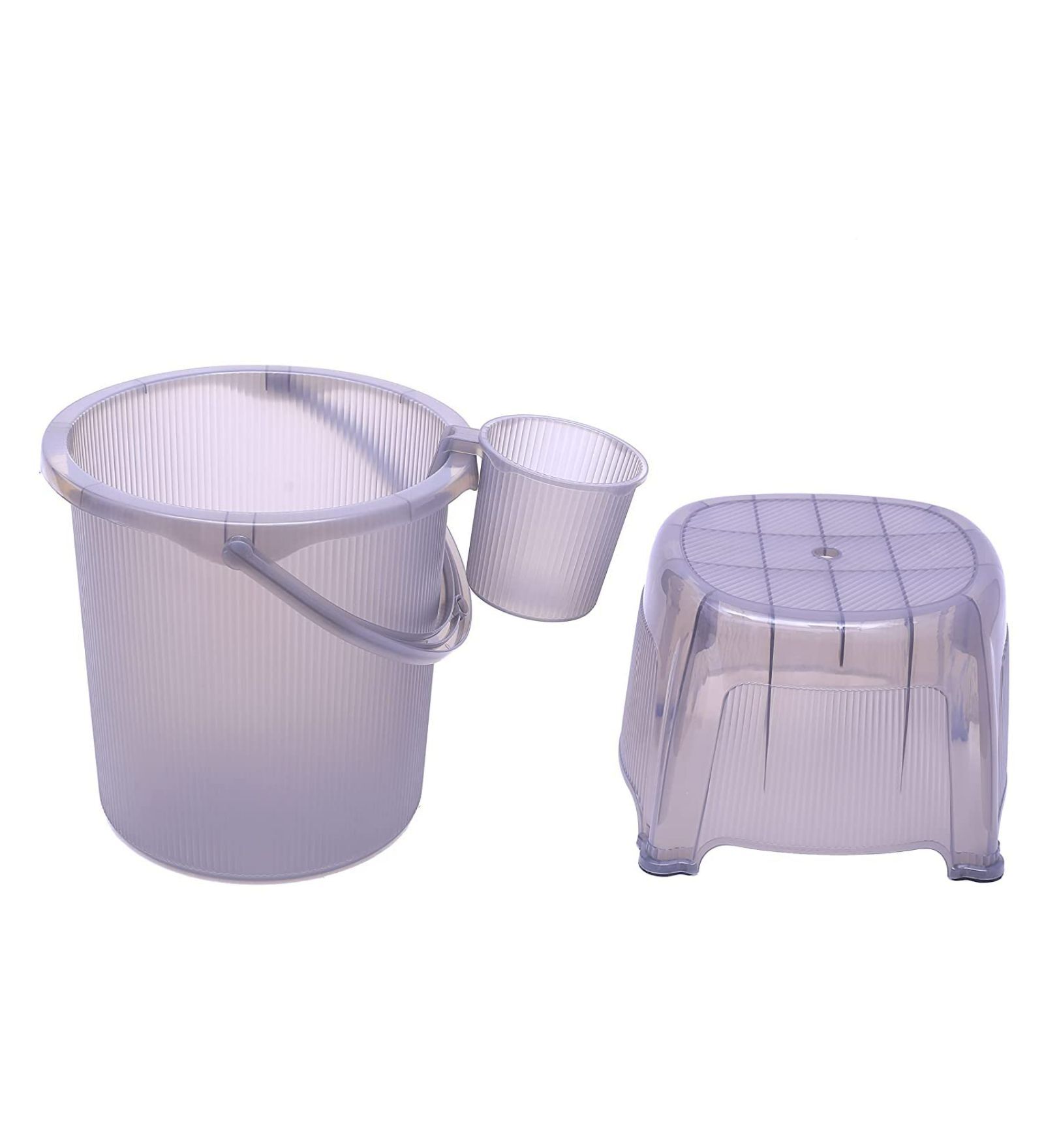 Modern 25 Ltrs Black 3 Pc Polypropylene Bucket Set