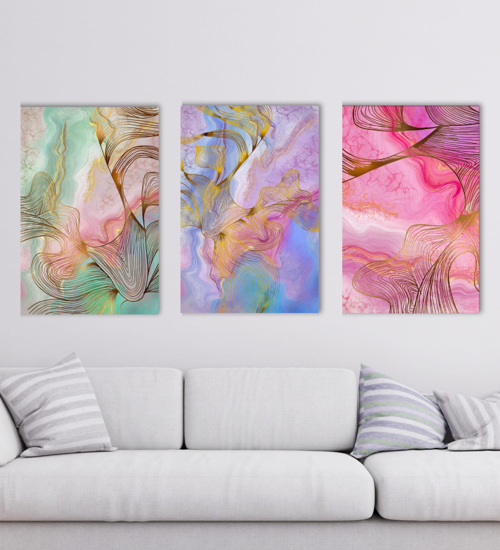 The Islamic Item Multicolour Canvas Framed Art Panels Set of 3