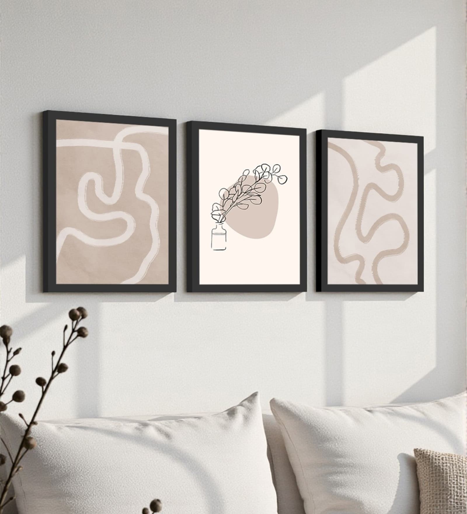 Minimal Line Art Framed Wall Art Set of 3