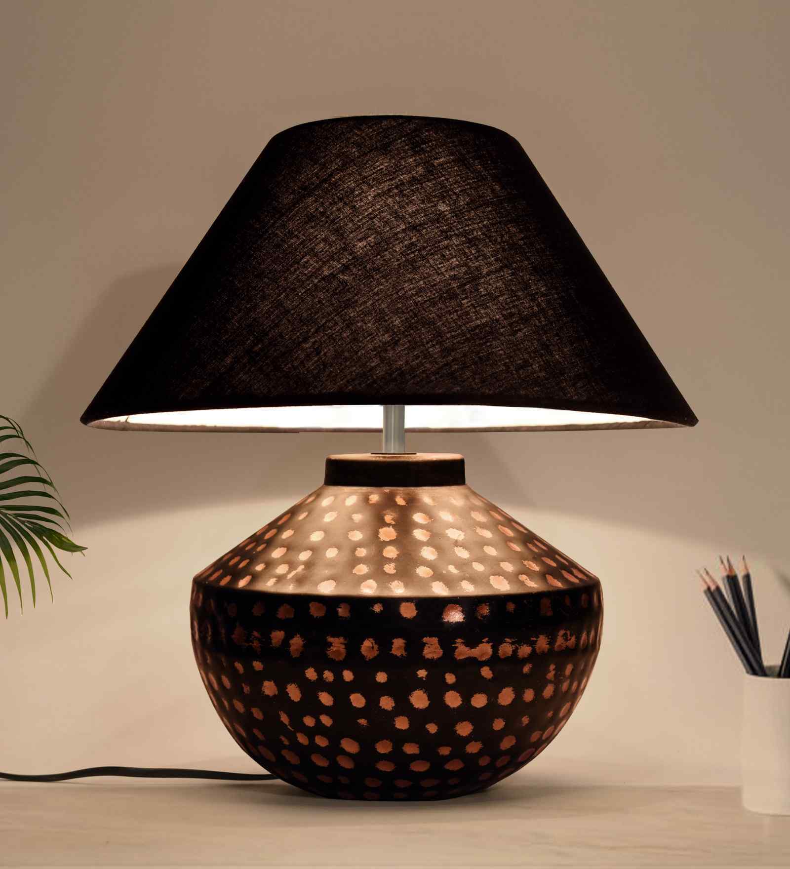 Modern Accent Table Lamp Warm Bronze