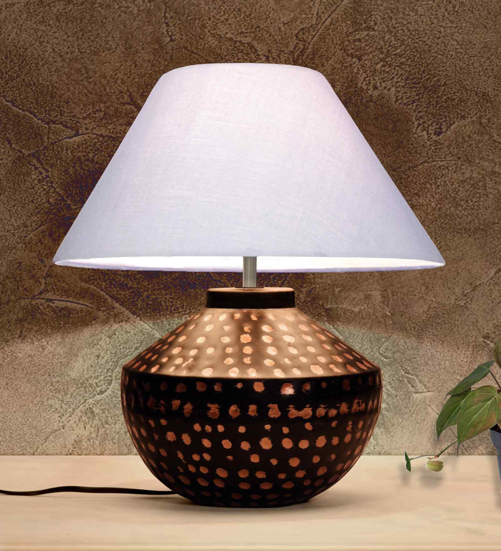 Modern Accent Table Lamp Warm Bronze