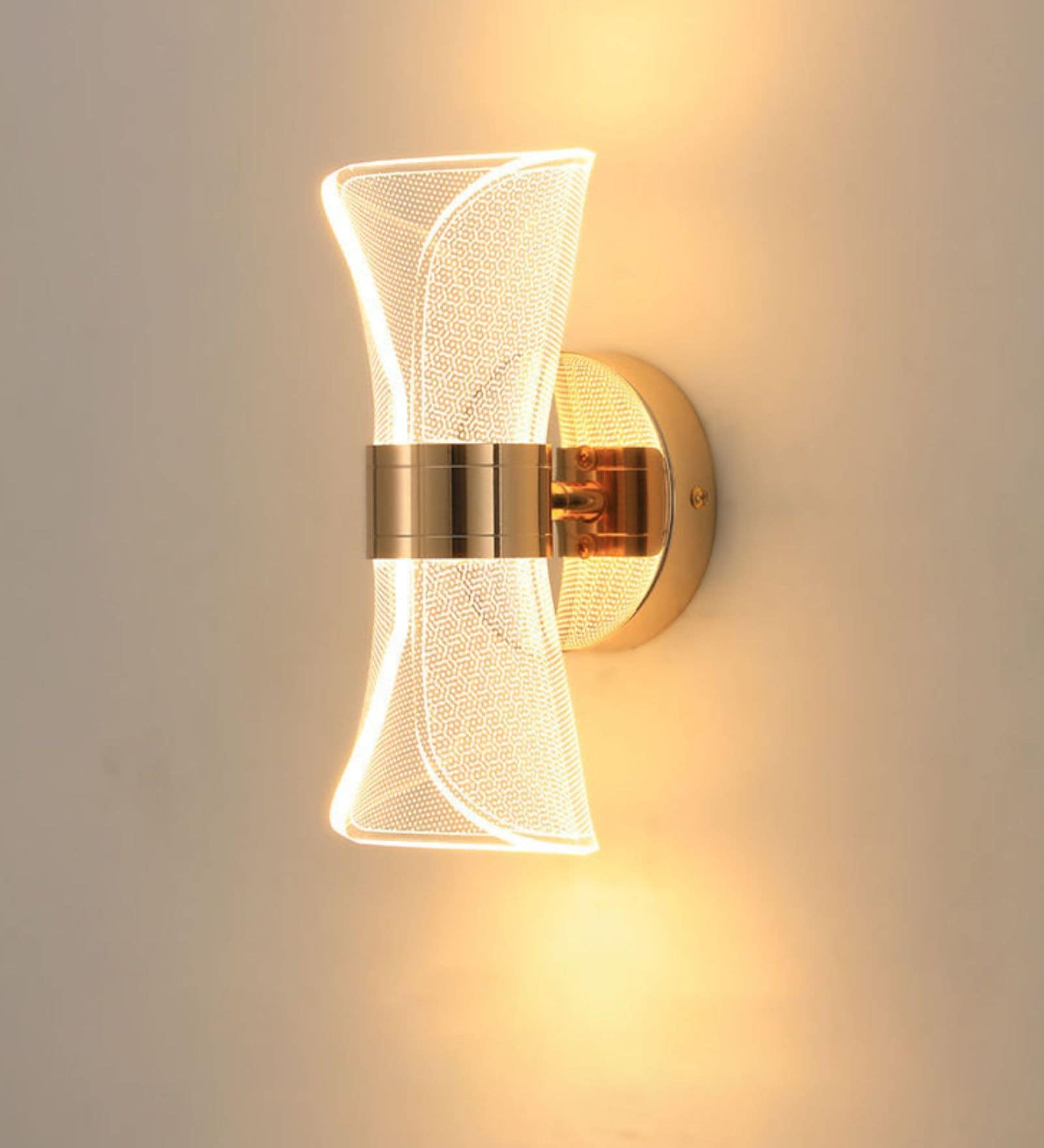 Modern Acrylic LED Wall Light with Golden Base
