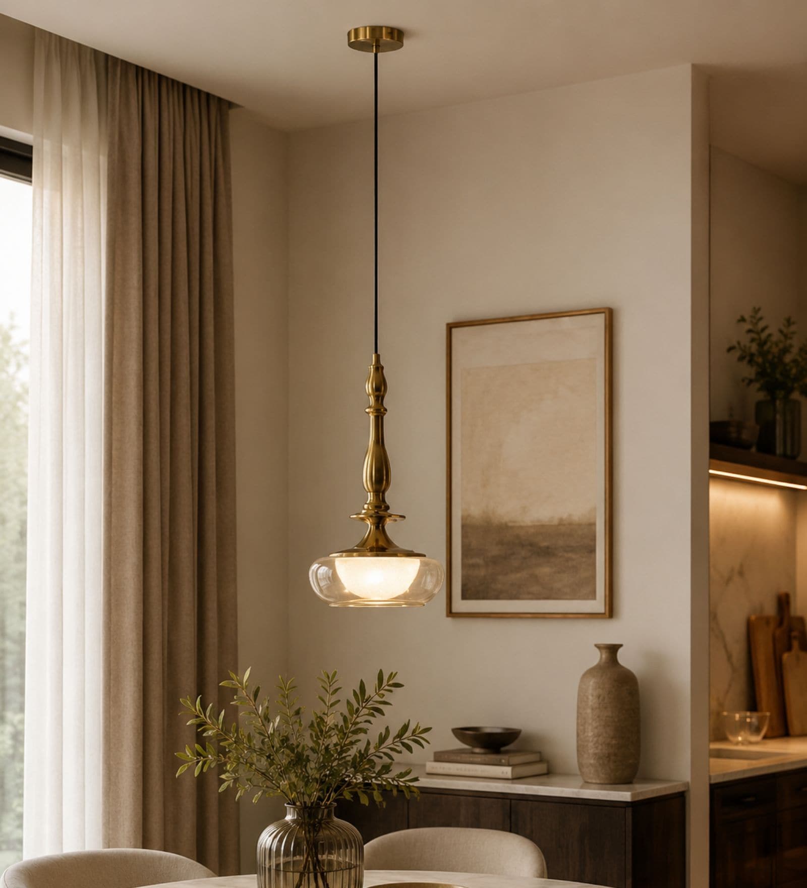 Modern Amber Pendant Light