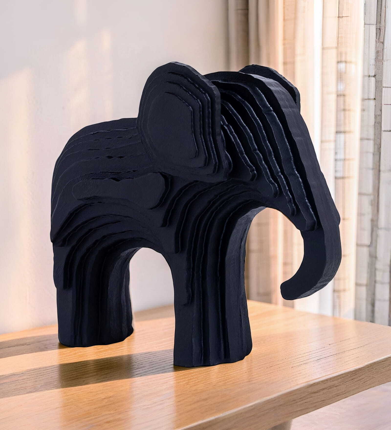Modern Artefacts Black Elephant Figurine Showpiece