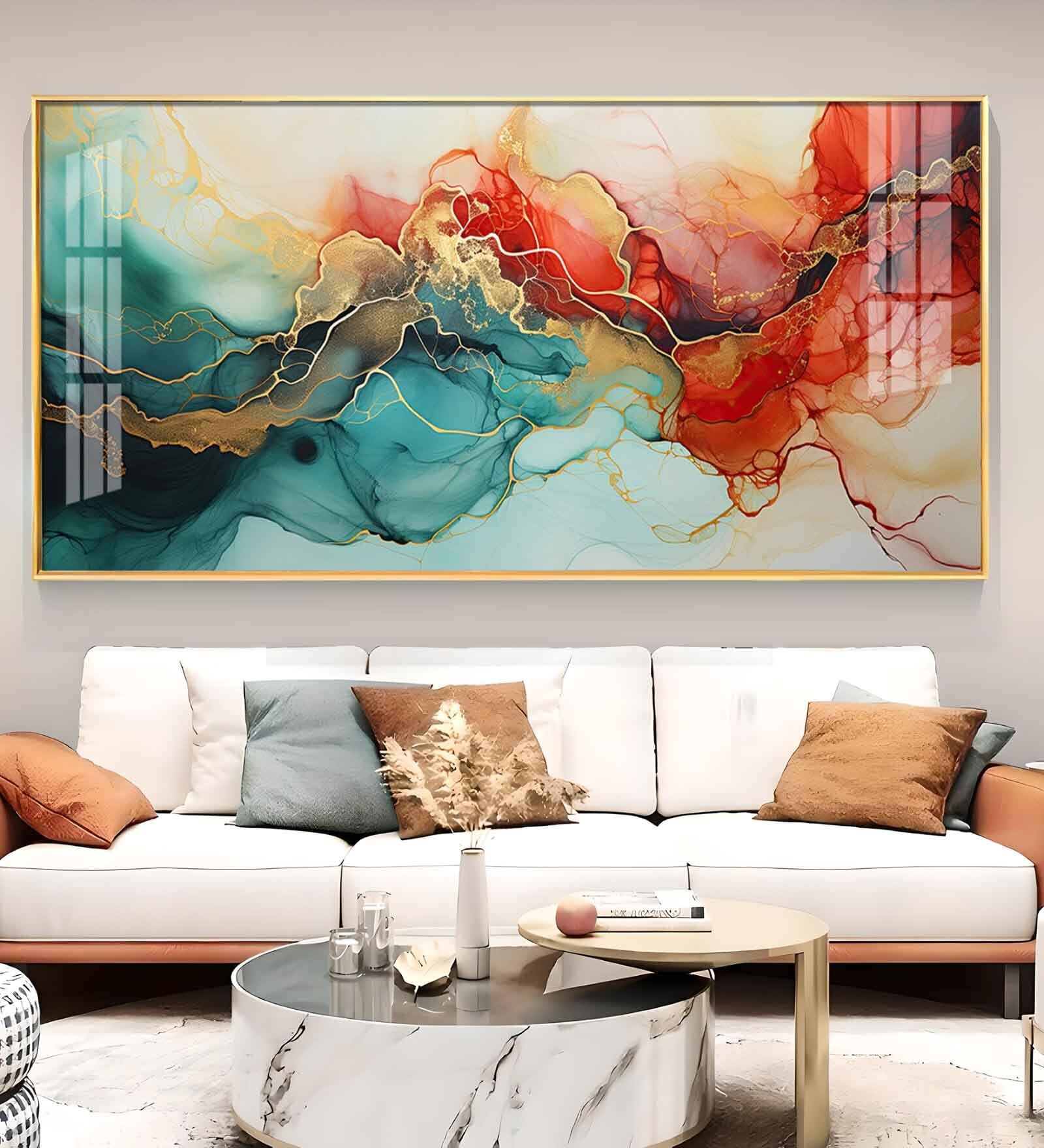 Modern Artwork Fantasy Glass Finish Horizontal Wall Art
