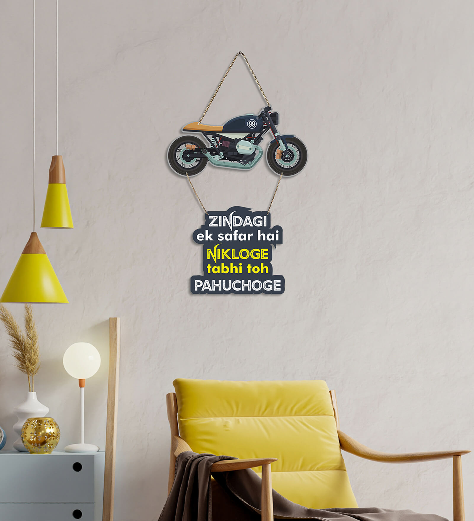 Modern Artworks Multicolour Engineered Wood Wall Hanging Quotes