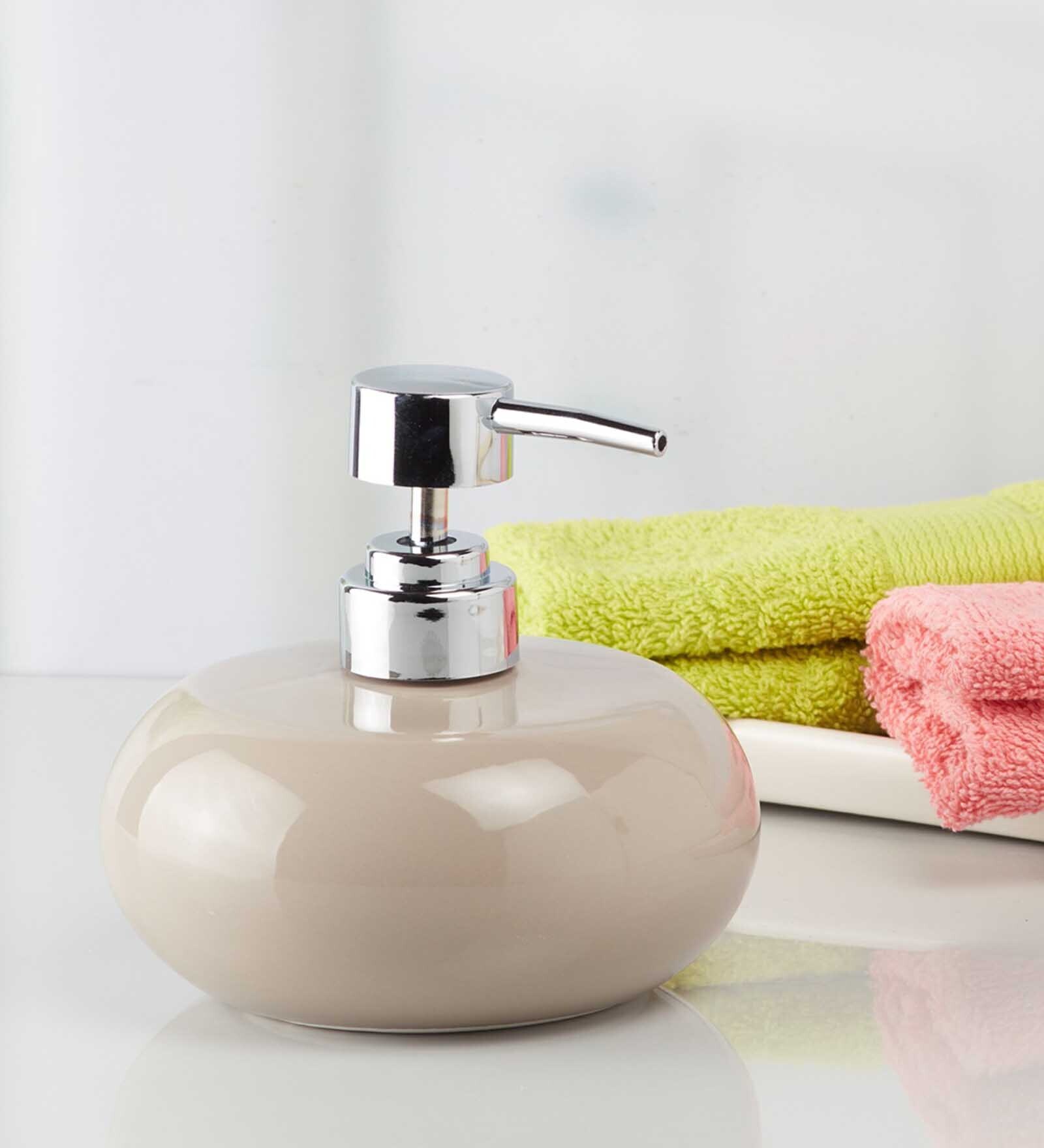 Modern Beige Ceramic Soap Dispenser