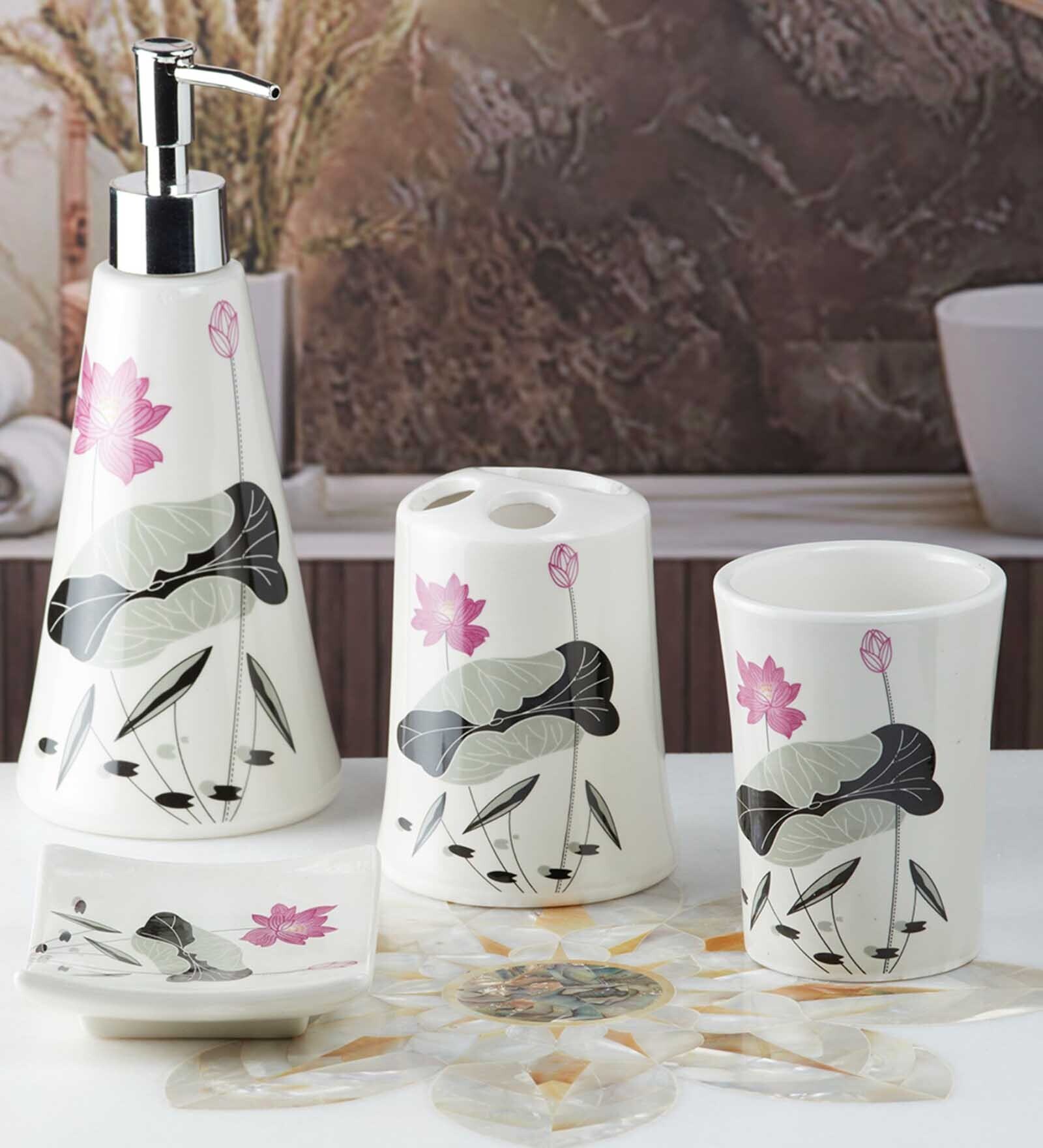 Buy Modern Black Ceramic (Set of 4) Bath Set at 16 OFF by Kookee