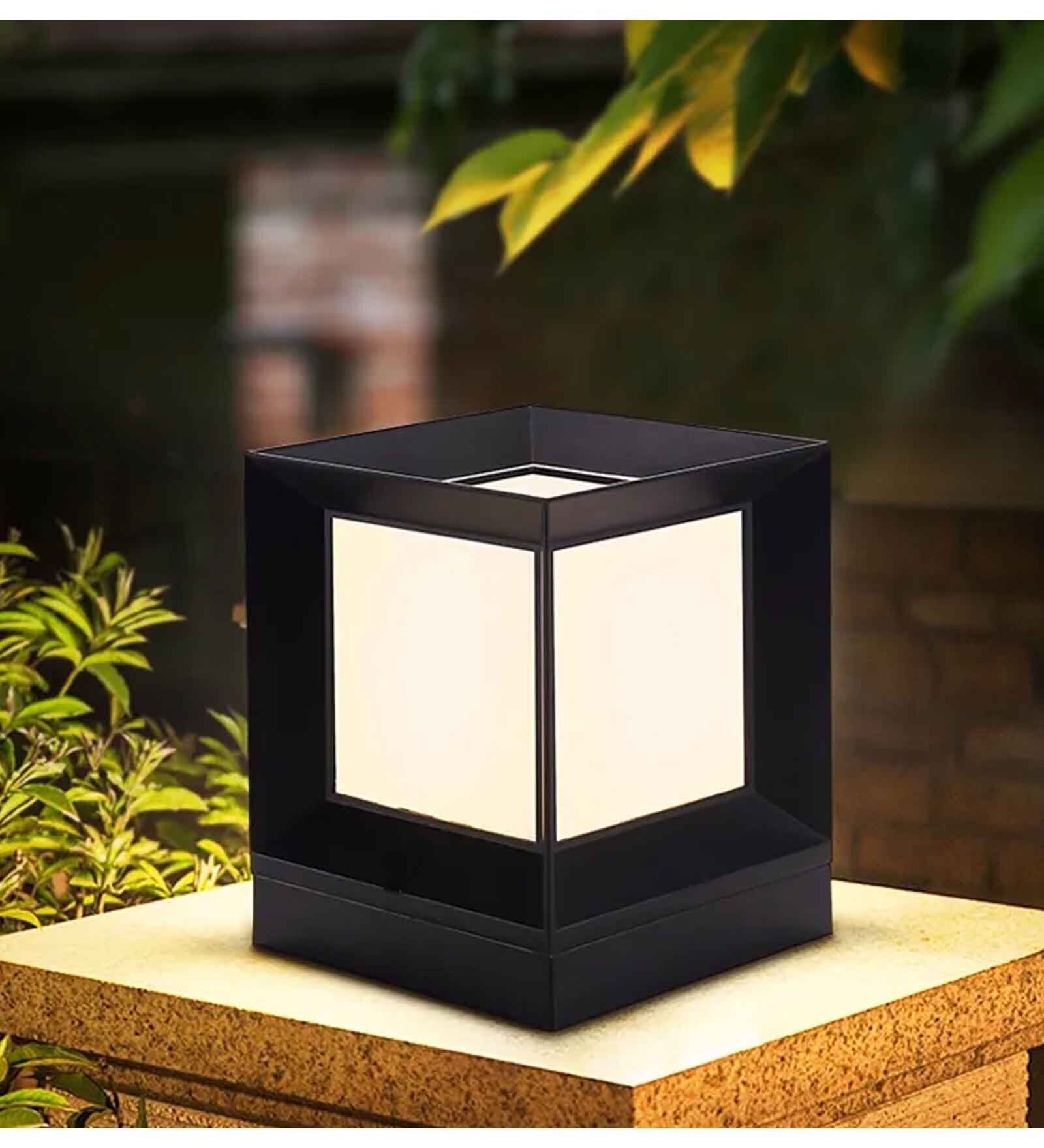 Modern Black Outdoor Gate Light & Pillar Lamp