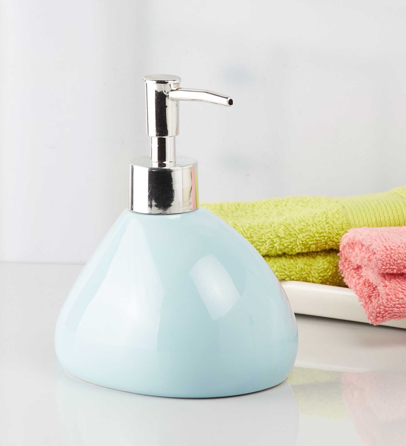 Modern Blue Ceramic Soap Dispenser