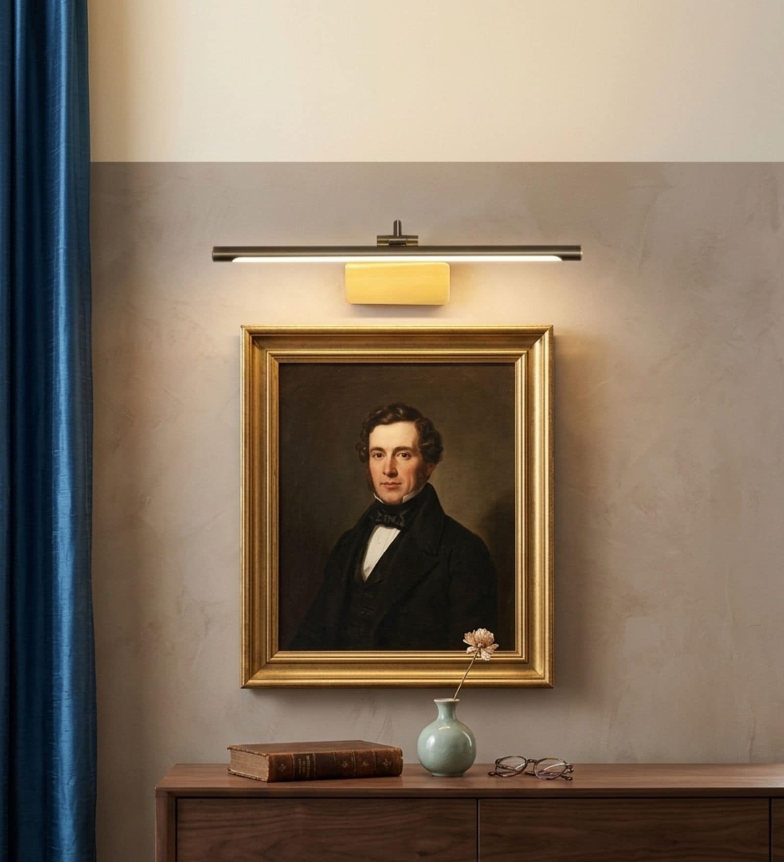 Modern Brass LED Picture Light Sleek
