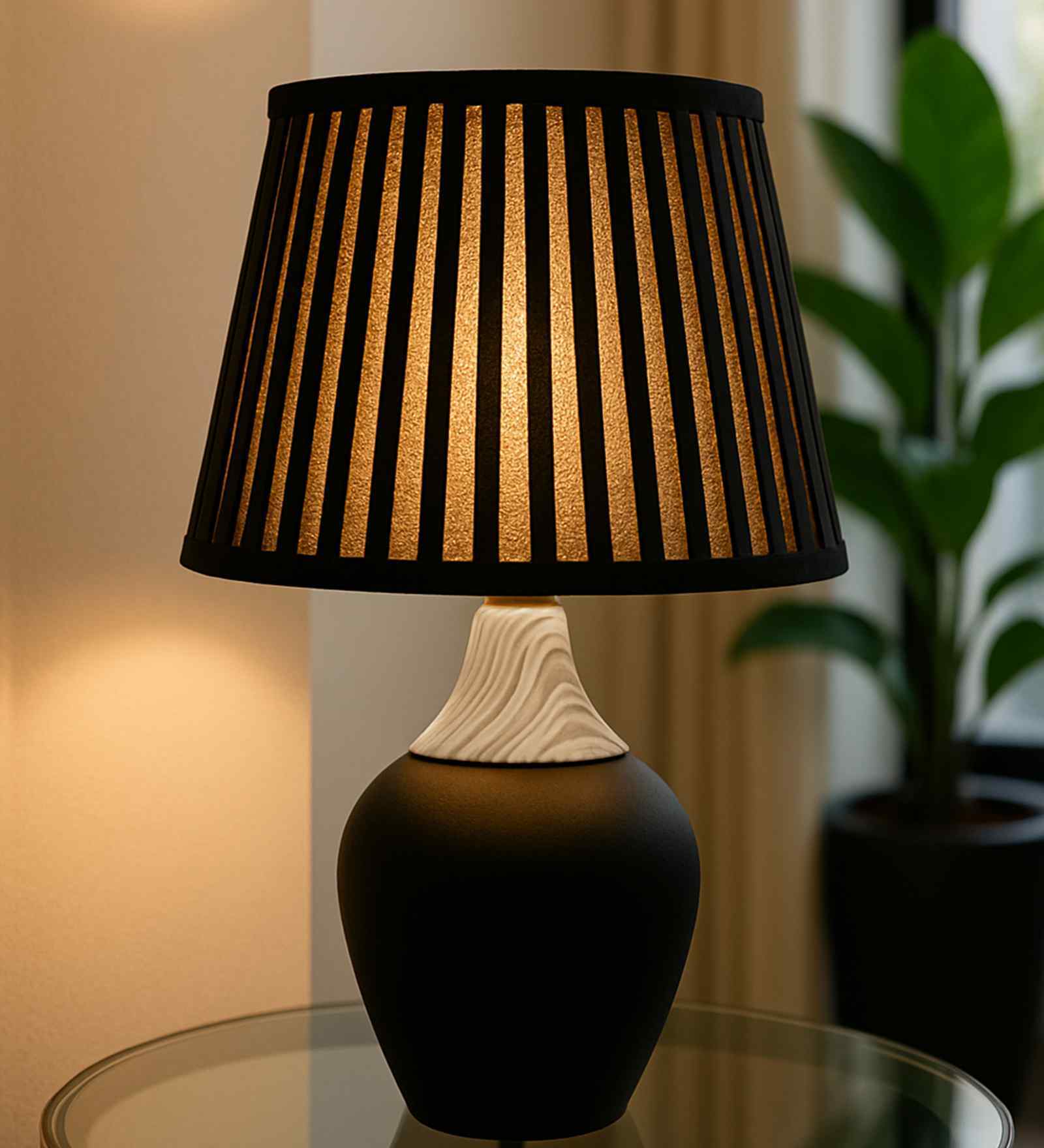 Modern Ceramic Table Lamp with Fabric Shade