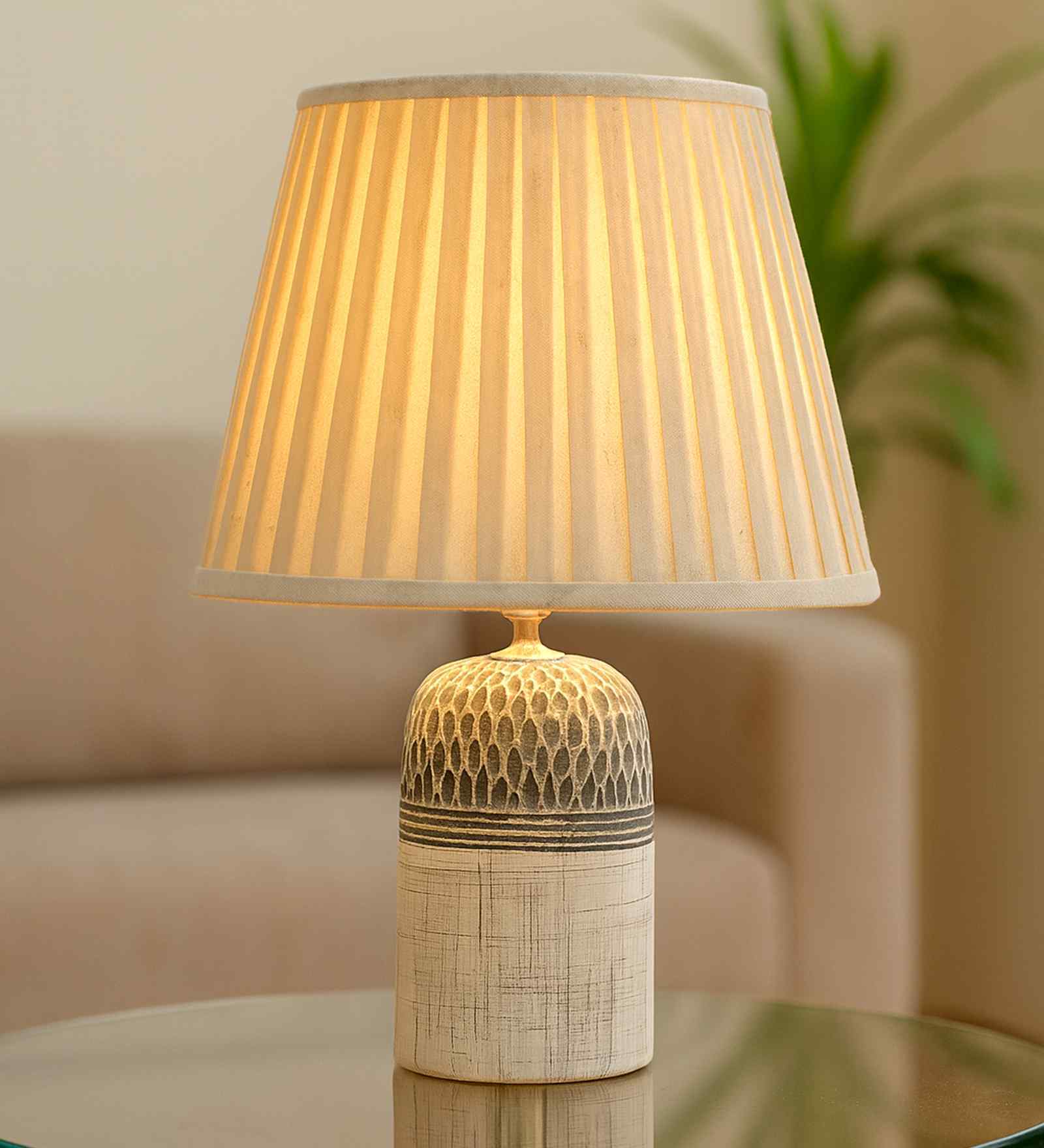 Modern Ceramic Table Lamp with Fabric Shade