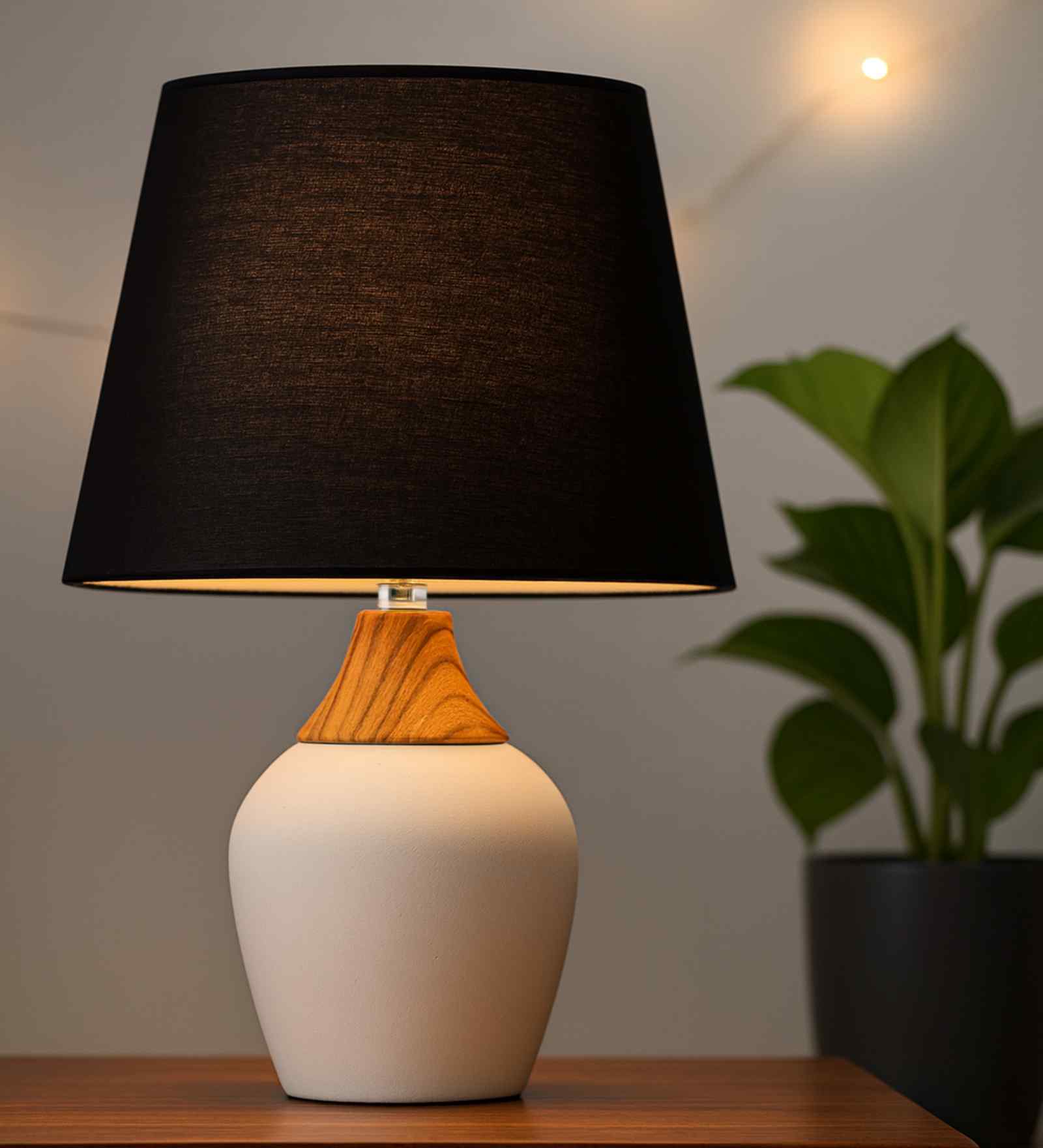 Modern Ceramic Table Lamp with Fabric Shade