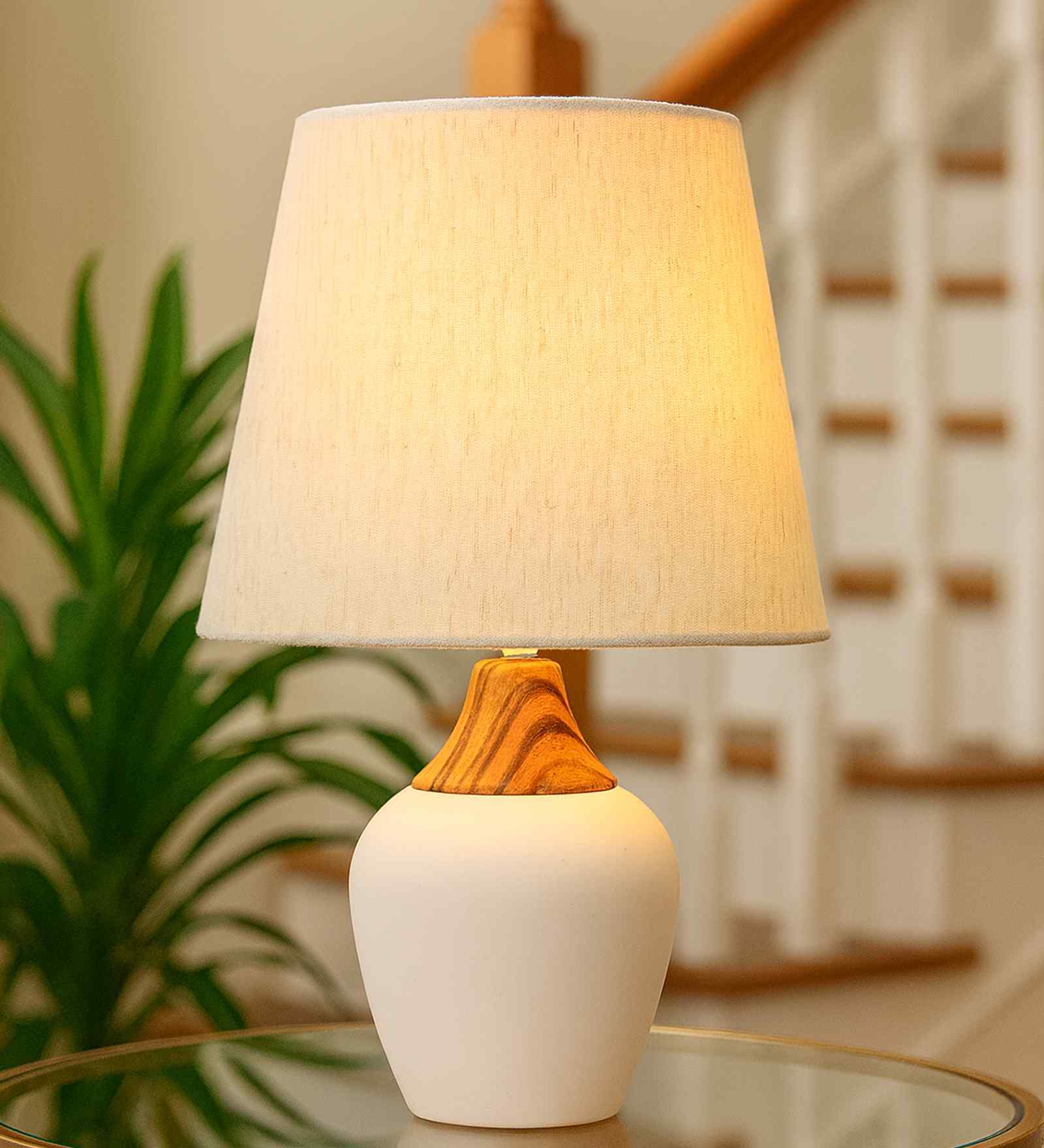 Modern Ceramic Table Lamp with Fabric Shade