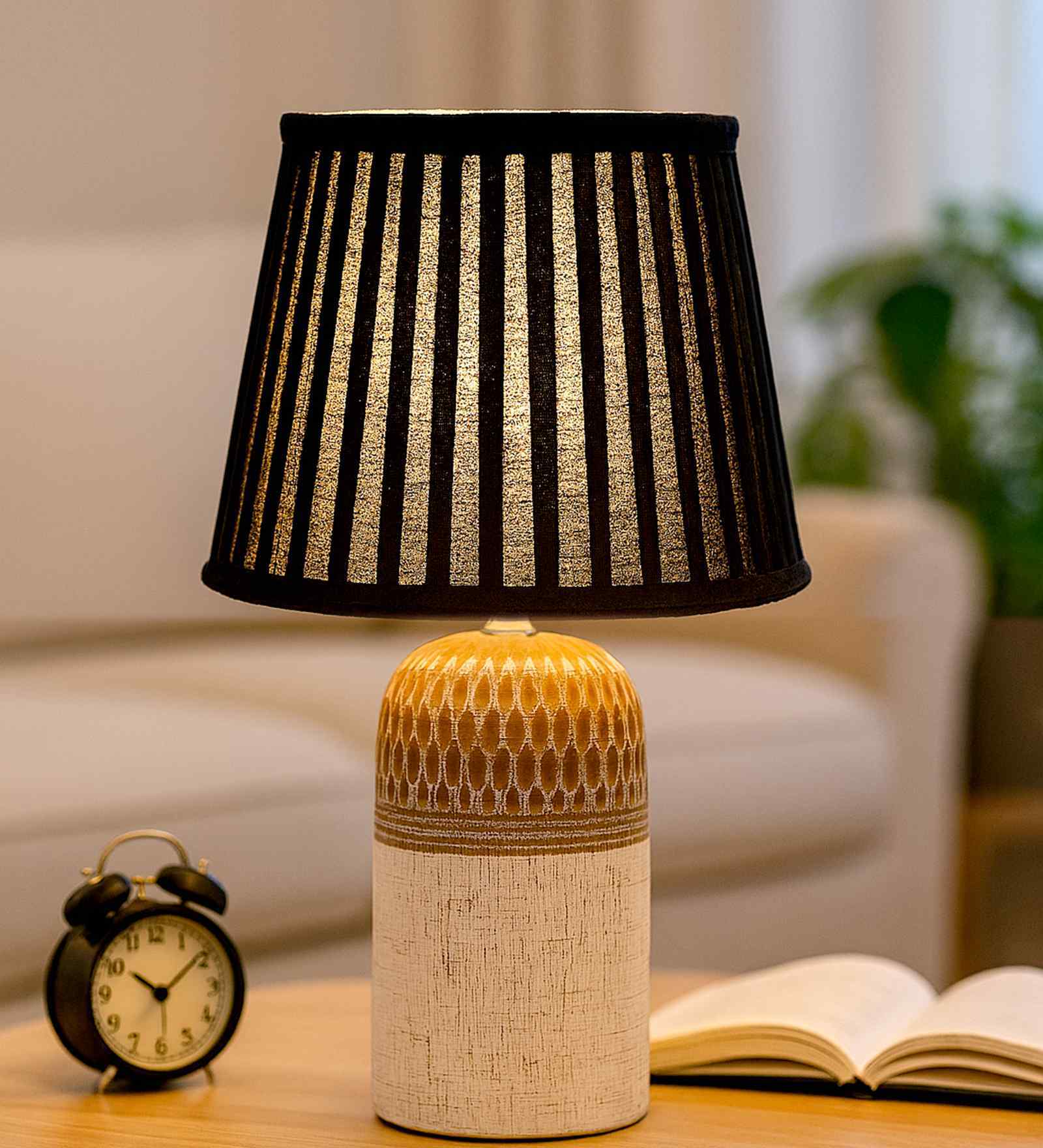 Modern Ceramic Table Lamp with Fabric Shade